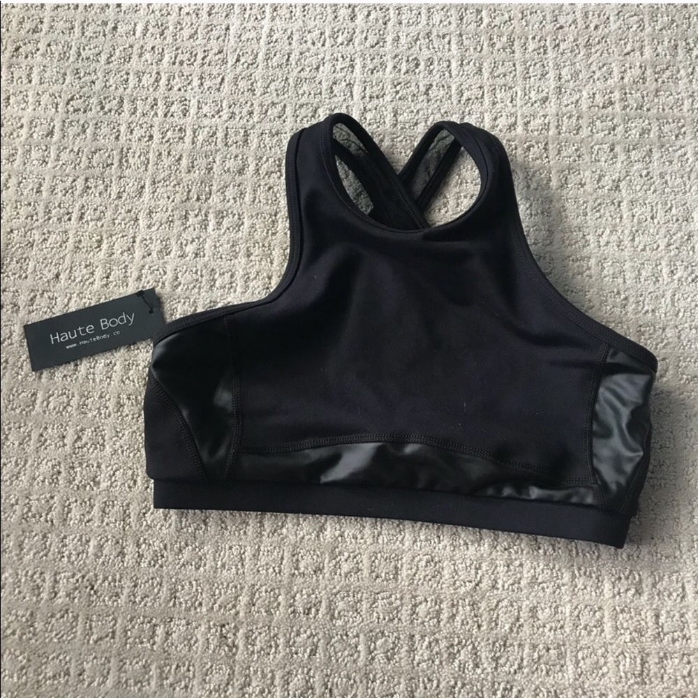 Haute body black sports bra